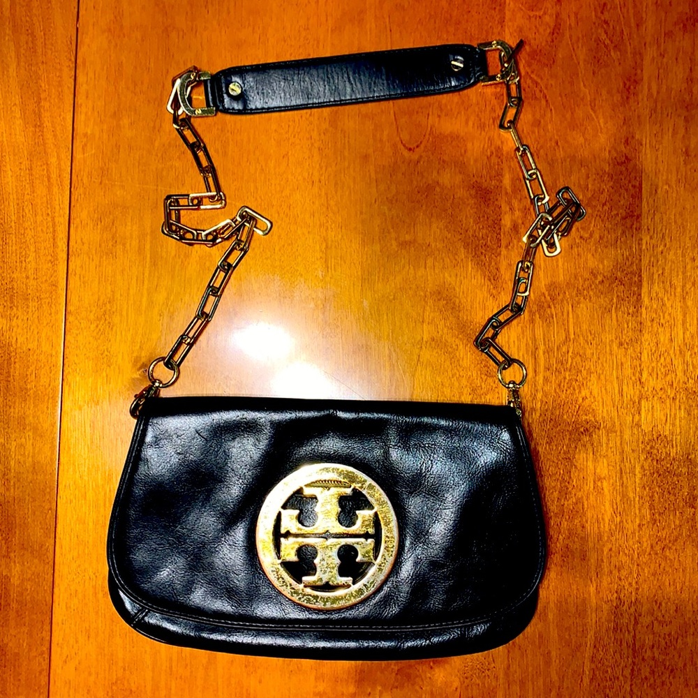 Vintage Tory Burch black clutch